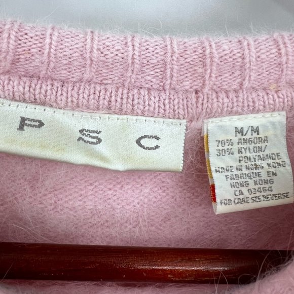 Vintage Pastel Pink Cropped Angora Short Sleeves Sweater - Picture 2 of 10